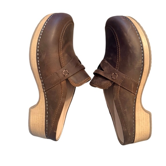 Dansko Bel Oiled Mule Clogs Size 40 US 9.5 Brown - Picture 6 of 9